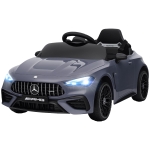 AIYAPLAY Voiture électrique pour enfants, design Mercedes, moteurs 12V, télécommande, feux LED, musique, pour enfants de 3-6 ans, Gris