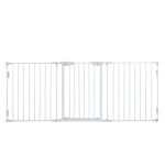 PawHut Portillon pour Chiens avec Fermeture Automatique et Système de Verrouillage, en Métal et Plastique, 180x74.5 cm, Blanc
