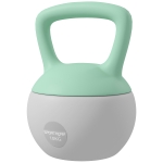 SPORTNOW Kettlebell 10 kg rempli de sable métallique Poignée antidérapante pour s'entraîner à la maison 21x21x30cm Vert et gris