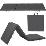 HOMCOM Tappetino fitness pieghevole in 3 pannelli con maniglie e rivestimento sintetico 180 x 60 x 5cm grigio