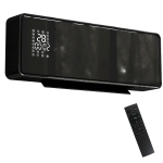 HOMCOM Calefactor mural cerámico 1000/2000W, radiador eléctrico, ventilador, termostato, temporizador, 54x18,7x12,3cm, negro