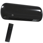 HOMCOM 2000W Ceramic Electric Heater with Fan, Adjustable Thermostat, Wall Mounted - Black