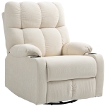 HOMCOM Recliner with footrest, lounge chair, swivel, up to 150 kg, steel frame, 88x96x108cm, Beige