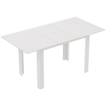 HOMCOM Extendable dining table, 120-160 x 70 cm, adjustable kitchen table for 4-6 people, MDF, high-gloss white