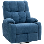 HOMCOM Recliner with Footrest, Reclining Chair, Swivel, up to 150 kg, Steel Frame, 88x96x108cm, Dark Blue