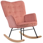 HOMCOM Rocking chair, relax armchair, rocking armchair, supports up to 120 kg, polyester, 98 x 71 x 101 cm, Pink