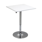 HOMCOM Height-adjustable bar table, 360° rotatable, scratch-resistant feet, stable metal base, White