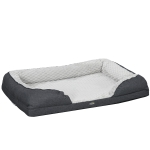 PawHut Pat pentru Câini Căptușit cu Pernă Detașabilă și Lavabilă, cu Bază Antiderapantă, 120x80x22 cm, Gri Cărbune