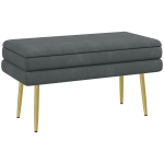 HOMCOM Bench Upholstered bench, with storage, Steel, 79.5 cm x 37.5 cm x 43 cm, Dark gray