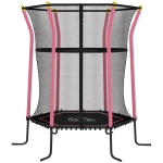 HOMCOM Trampolim para Crianças Cama Elástica Infantil com Rede de Segurança para Interiores e Exteriores Ø163,5x190 cm Rosa