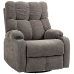 HOMCOM Recliner with Footrest, Reclining Chair, Swivel, up to 150 kg, Steel Frame, 88x96x108cm, Light Brown