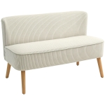 HOMCOM 2-seater sofa, soft padding, easy-care cover, up to 150 kg load capacity, 117 x 56,5 x 77 cm, Cream white