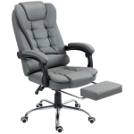 HOMCOM Office chair with footrest, desk chair, adjustable backrest, height-adjustable, Gray+Black+Silver