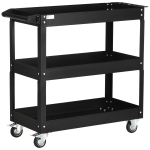 DURHAND 3-tier tool cart, 4 wheels, steel, 83B x 35.3T x 76H cm, Black