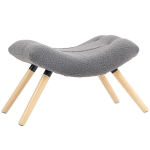 HOMCOM Modern footstool with fleece cover and wooden legs, padded, for living room, bedroom, hallway, Dark gray