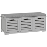 HOMCOM 3-Drawer Shoe Storage Bench - Grey