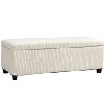 HOMCOM Banco de Arrumação Capacidade de 84 L Estofado em Veludo Banco Pé de Cama para Dormitório 112x42x40 cm Bege