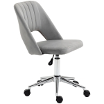 Vinsetto Chaise de bureau réglable en hauteur à roulettes, pivotante 360°, forme coquillage, mousse, 49 x 60 x 79-91 cm, gris