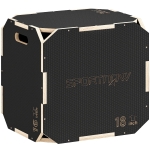 SPORTNOW Box pliometrico, angoli senza spigoli, pannello multistrato, regolabile in altezza, maniglie laterali, Nero