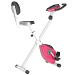 HOMCOM Cyclette Pieghevole da Fitness in Acciaio, Cyclette Magnetica Pieghevole da Casa con Altezza Regolabile, Resistenza Magnetica a 8 Livelli, Schermo LCD, 43x97x109cm, Rosa