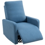 HOMCOM Fauteuil Relax Inclinable Manuellement à 135°, Pivotant à 360° avec Fonction Bascule, Bleu
