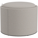 HOMCOM Padded Stool, Linen, Hidden Storage, Reversible Lid, 56 cm x 56 cm x 42 cm, Light Gray + Natural