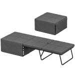HOMCOM Opklapbaar Bed, met Matras en Stofhoes, 190 x 69 x 38,5 cm, Grijs