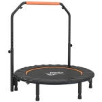 HOMCOM Trampoline pliable Ø114 cm avec poignée réglable Cadre en acier pour entraînement des jambes et du corps Orange et Noir