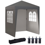 Outsunny Tenda Pop-Up Dobrável 2x2 m Altura Ajustável Uv30+ 3 Paredes Cinza