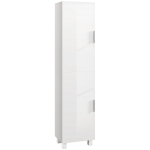 HOMCOM Coluna de Casa de Banho com 2 Portas e Prateleiras Ajustáveis 40x30x167,5 cm Branco