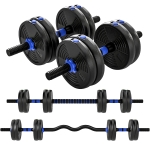 SPORTNOW Kit Halteres Ajustáveis 15 Kg 3 em 1 Azul
