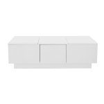 High‑gloss Coffee Table with Push‑Pull Concealed Storage, Double‑Sided Drawers, TV Stand for Living Room, 100L x 50W x 31H cm, White