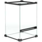 PawHut Terrário de Vidro 12 L com Tampa em Malha Metálica 20x20x30 cm Preto