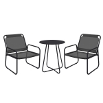 Outsunny Conjunto de Jardim 3 Peças 2 Poltronas e Mesa Redonda Aço e Textileno Cinza