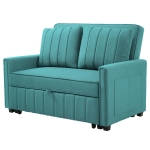 Multifunctional Folding Sofa Bed with Adjustable Backrest and 2 Cushions, Daybed Ideal for Small Homes, 127L x 75-180W x 94H cm, Green