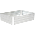 Outsunny Canteiro Elevado Quadrado em Aço Galvanizado 120x90x30 cm Proteção Contra Ervas Daninhas Prata