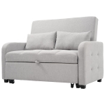 Multifunctional Folding Sofa Bed with Adjustable Backrest and 2 Cushions, Daybed Ideal for Small Flats, 127L x 75-180W x 94H cm, Light Grey