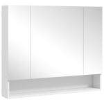 Kleankin Armário de Parede com Espelho para Casa de Banho 3 Portas 90x15x75 cm Branco