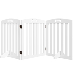 PawHut Barreira de Segurança Dobrável para Cães 155 cm Vedação para Cães Médios de 3 Painéis com Pés Removíveis 155x30x61 cm Branco
