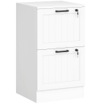 HOMCOM 2 Drawer Filing Cabinet with Lock, Office Storage Cabinet with Adjustable Hanging Bars for A4 Letter Size Files, White