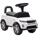 AIYAPLAY Auto cavalcabile Land Rover con licenza, per bambini 18–36 mesi, vano portaoggetti, clacson e suoni motore, Bianco