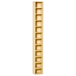 HOMCOM Rangements pour CD et DVD, étagère colonne de rangement, meuble de rangement avec 12 compartiments, capacité max. 204 CD, 21 x 20 x 175 cm, bois naturel