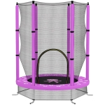 AIYAPLAY 4.6ft Toddler Trampoline w/ Safety Enclosure Net, for Indoor Outdoor Use, Ages 3-6 Years, Purple
