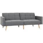 HOMCOM Canapé convertible 2 places design scandinave inclinaison dossier réglable 2 niveaux 205 x 88 x 80 cm gris