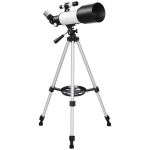 Outsunny Telescopio Astronómico 70 mm — 2 Oculares y Adaptador para Smartphone, Blanco/Negro