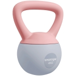 SPORTNOW Kettlebell 4 kg mit Metallsandfüllung und rutschfestem Griff für das Training zu Hause 19x15x25 cm Rosa und Grau
