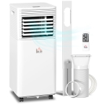 HOMCOM 9000 BTU Portable Air Conditioner for Cooling Dehumidifier Fan, Air Conditioning Unit for Room up to 28m², with Remote, 24H Timer, Window Mount Kit, R290, A Energy Efficiency, 1122W