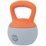 SPORTNOW Kettlebell 12 kg remplie de sable métallique Poignée antidérapante pour la maison 21x21x30 cm Orange et Gris