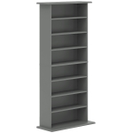 HOMCOM CD and DVD Storage with 8 compartments and 6 adjustable shelves, max capacity 360 CD/185 DVD and Blu-ray, gray