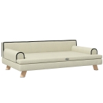PawHut Canapé pour chien chat design scandinave coussin moelleux amovible pieds bois massif 100 x 62 x 32 cm beige
